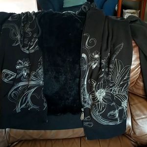 Black hooded sweatshirt